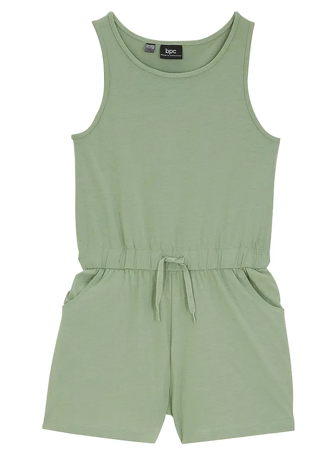 Jeysey jumpsuit van katoen • pijnboomgroen • bonprix online shop