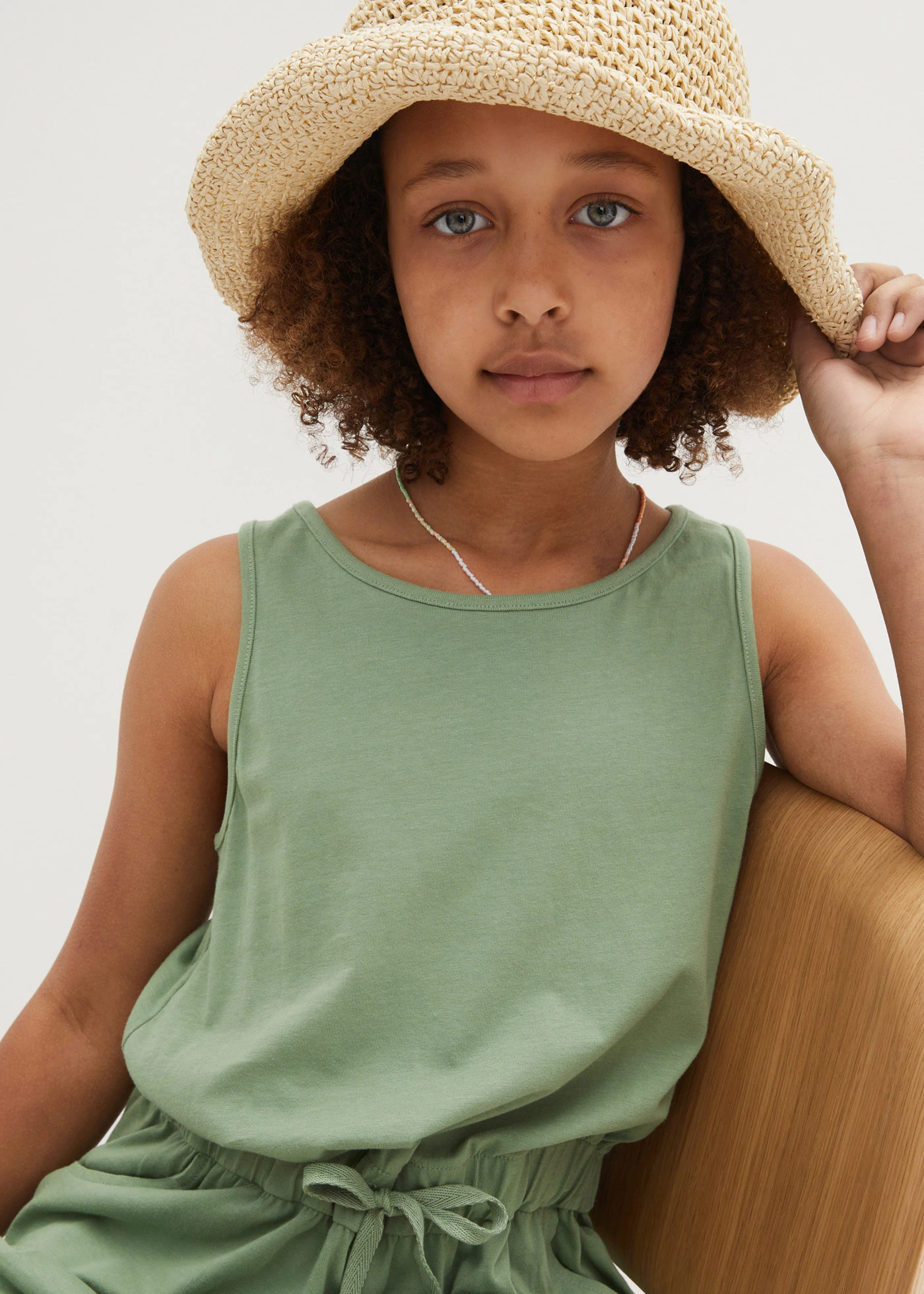 Jeysey jumpsuit van katoen • pijnboomgroen • bonprix online shop