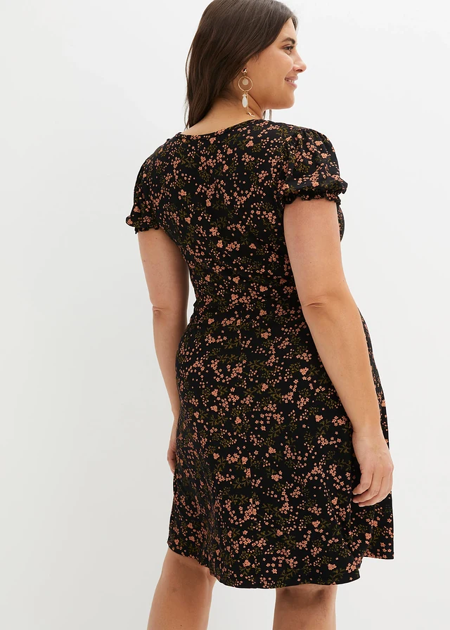 Robe en jersey viscose, Couleur: noir