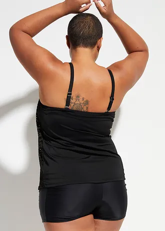 Haut de tankini en dentelle, Couleur: noir