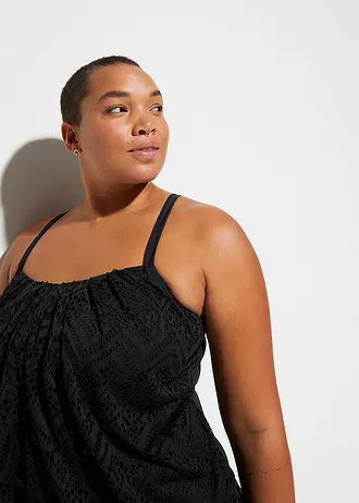 Haut de tankini en dentelle, Couleur: noir