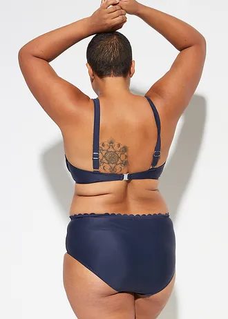 Costum de baie cu armătură (set/2 piese), culoare: bleumarin