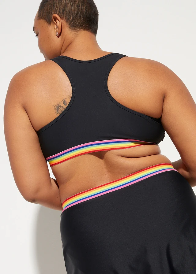 Haut de maillot brassière, maintien léger, Couleur: noir