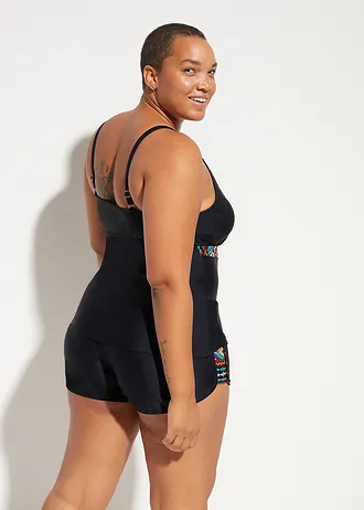 Lange tankini met zwemshort (2-dlg. set), Kleur: zwart