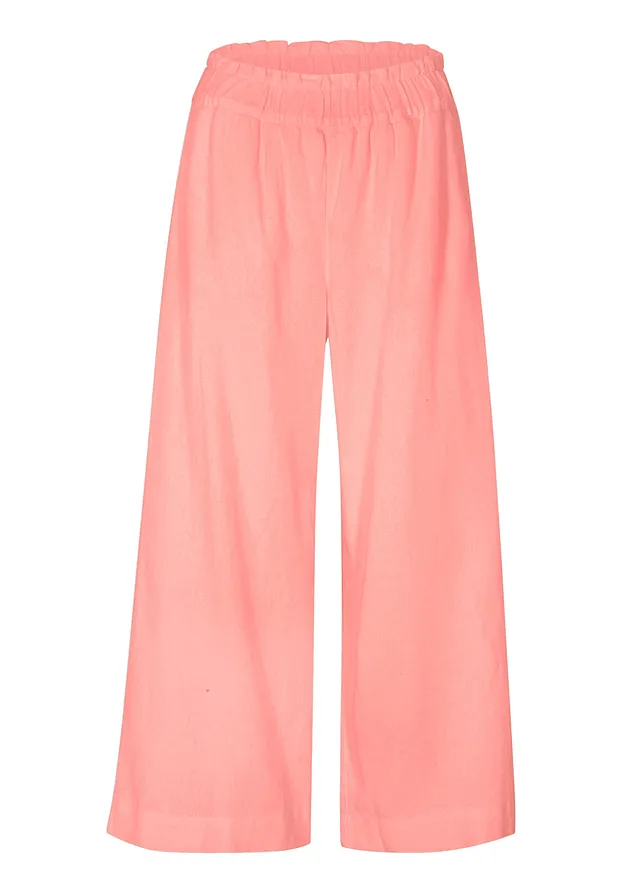 Culotte met linnen, tot op de kuit • perzik • bonprix online shop