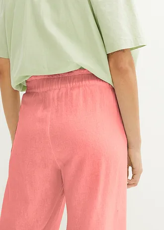 Culotte met linnen, tot op de kuit • perzik • bonprix online shop