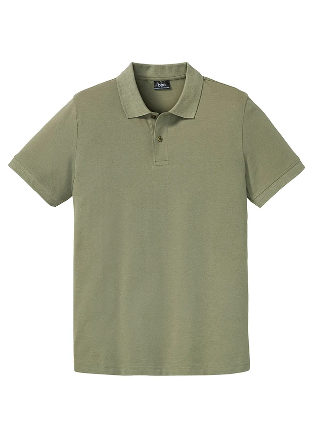 Polo en maille piquée 100% coton, Couleur: olive