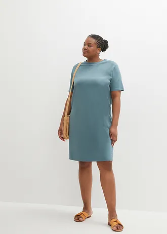 Lot de 2 robes T-shirt, Couleur: gris vert + noir