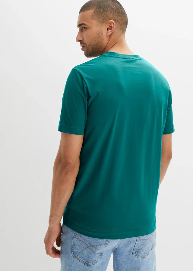 Lot de 2 T-shirts col tunisien 100 % coton • noir/pétrole • product-page.page-title-suffix