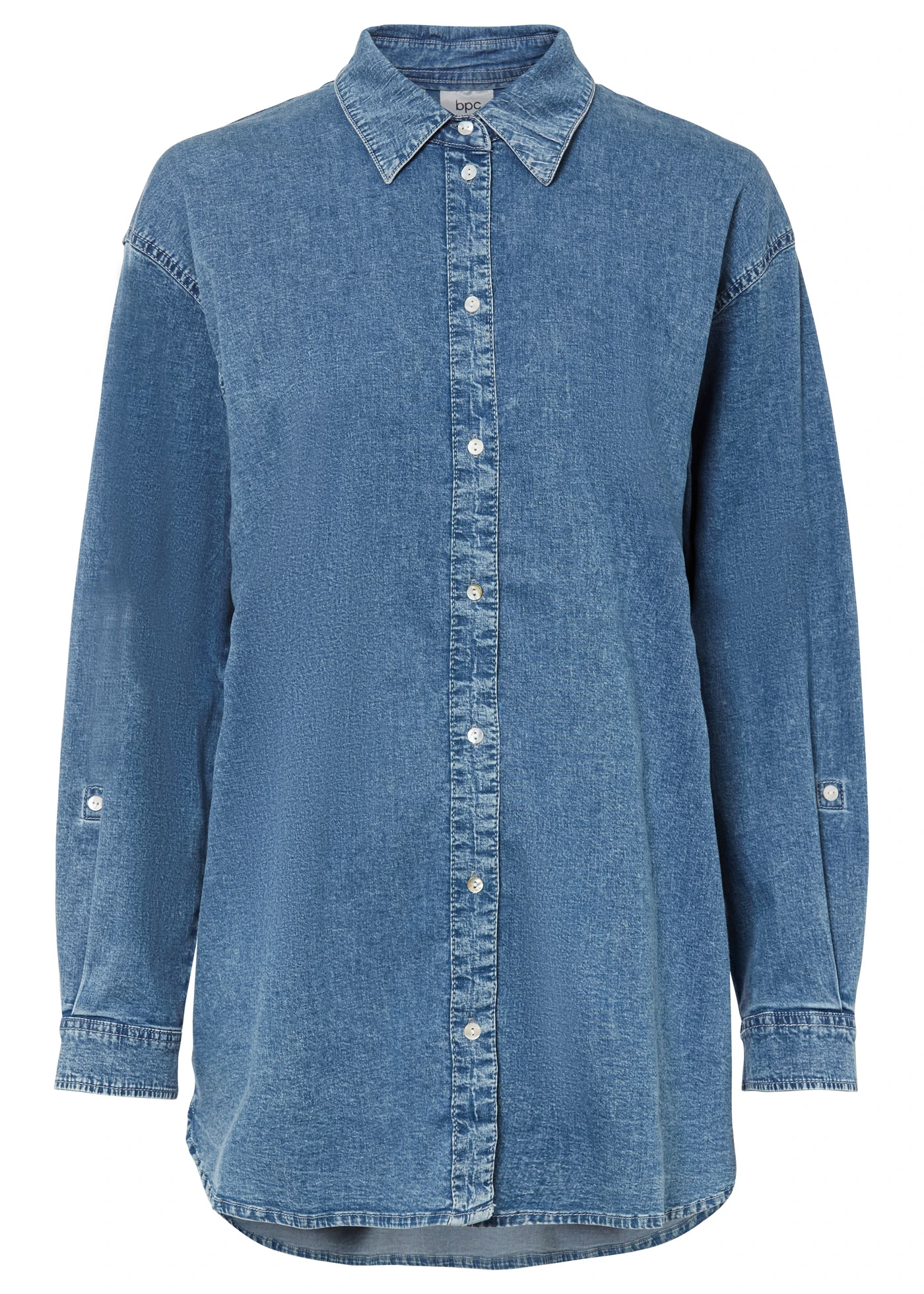 Strečová džínová halenka Oversize • modrý denim • bonprix obchod