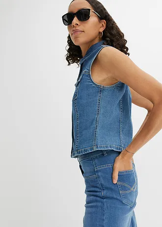 7/8 jeans, wide fit • blauw denim used • bonprix online shop