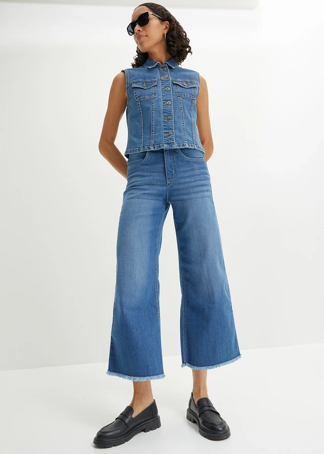 7/8 jeans, wide fit, Kleur: blauw denim used