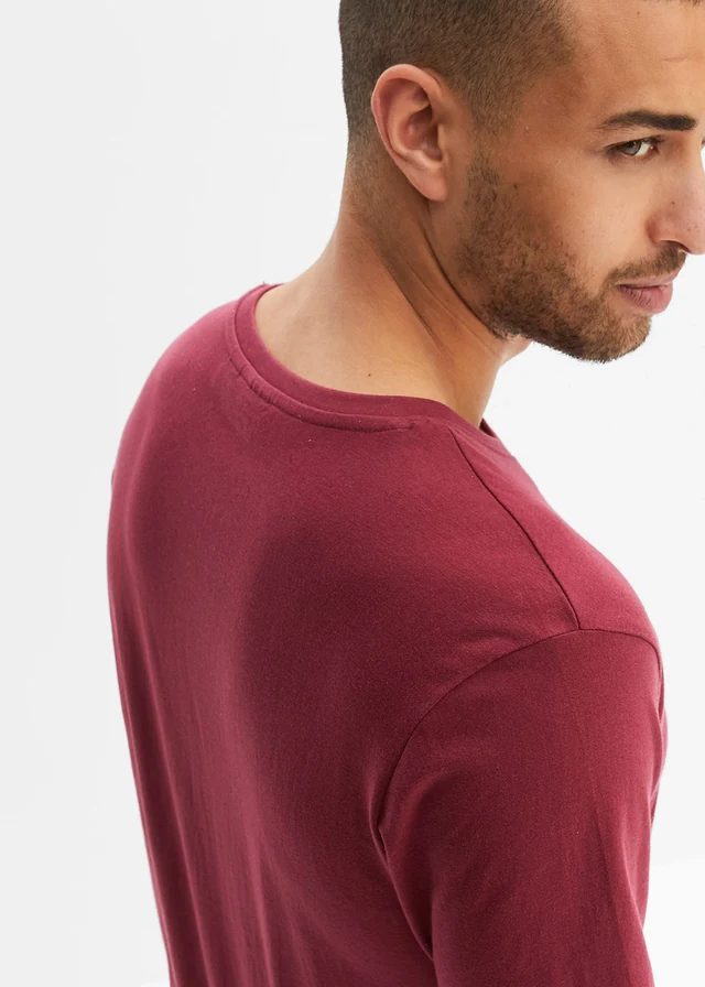 T-shirt (set van 2) in regular fit • bordeaux+schaduwgroen met print • product-page.page-title-suffix