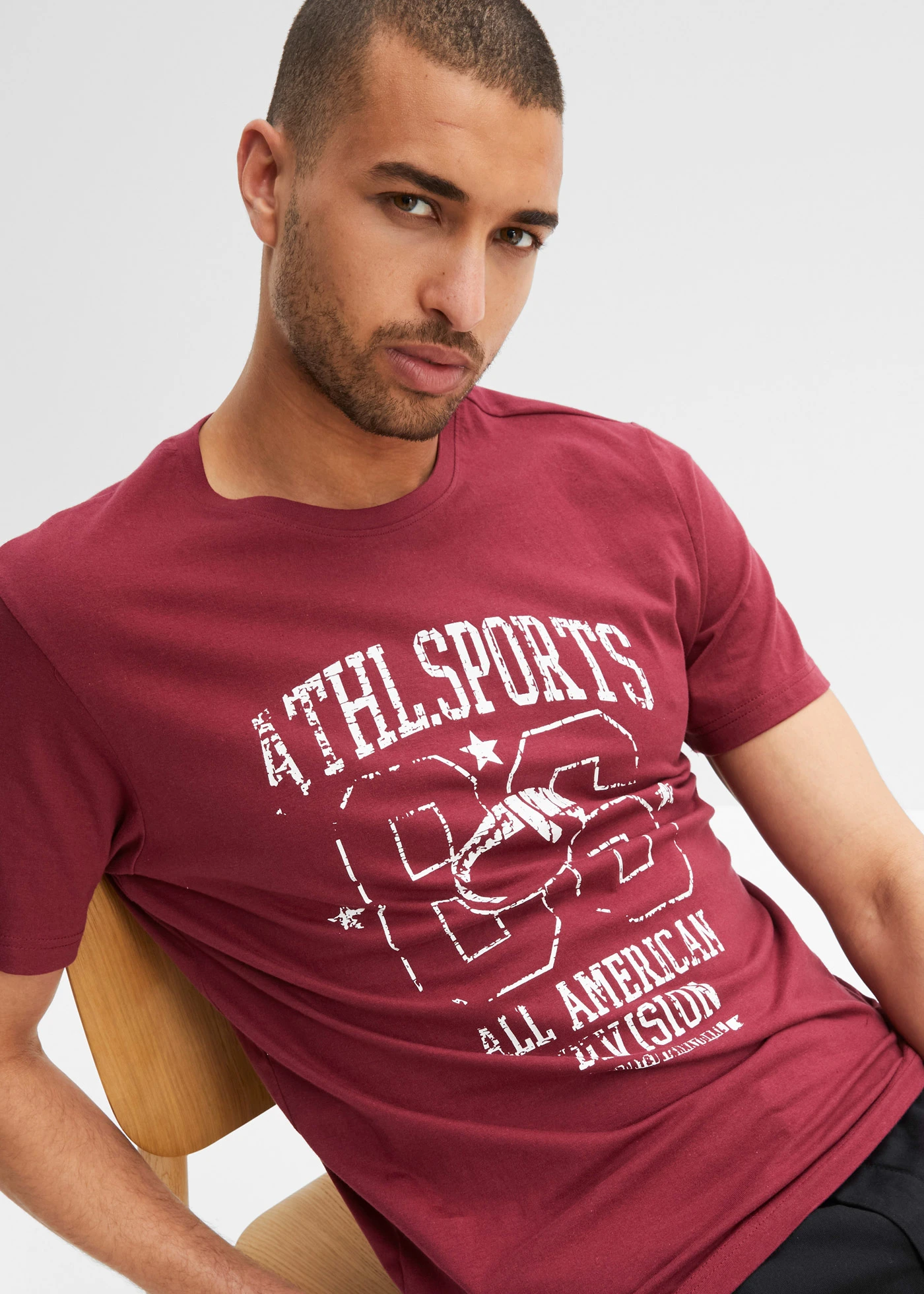 Tricou Regular Fit (set/2 buc.) • bordo+verde-umbră cu imprimeu • magazin bonprix