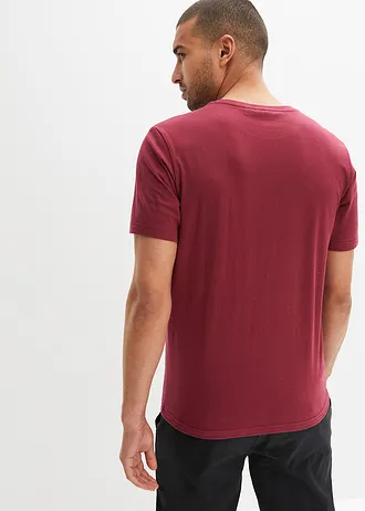 Lot de 2 T-shirts regular, Couleur: bordeaux + vert foncé imprimé