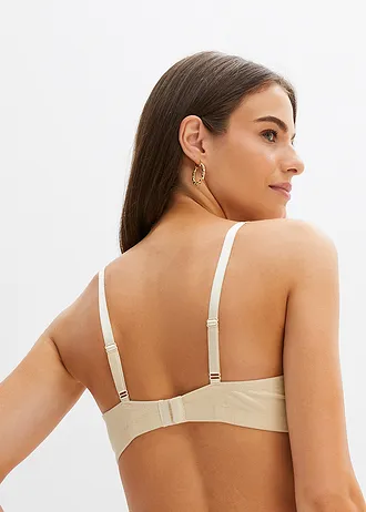 Vystužená podprsenka bez kostíc s bio bavlnou (2 ks v balení) • čierna-svetlopiesková • obchod bonprix