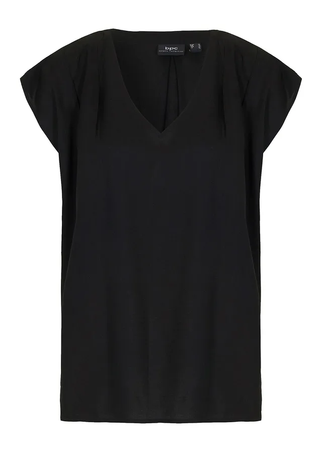 Bluză cu mâneci scurte, în V