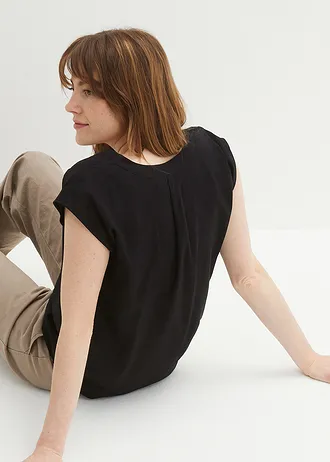 Halenka ze splývavé viskózy • černá • bonprix obchod