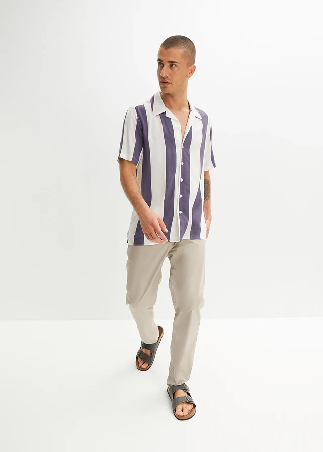 Strečové kalhoty bez zapínání,  Regular Fit, Straight • béžovošedá • bonprix obchod