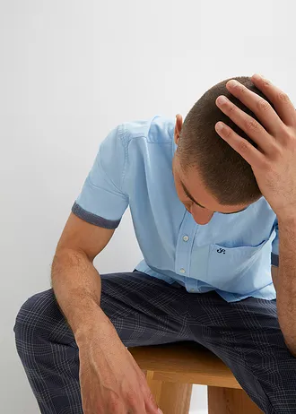 Koszula oksford z krótkim rękawem, z czystej bawełny • jasnoniebieski • sklep bonprix