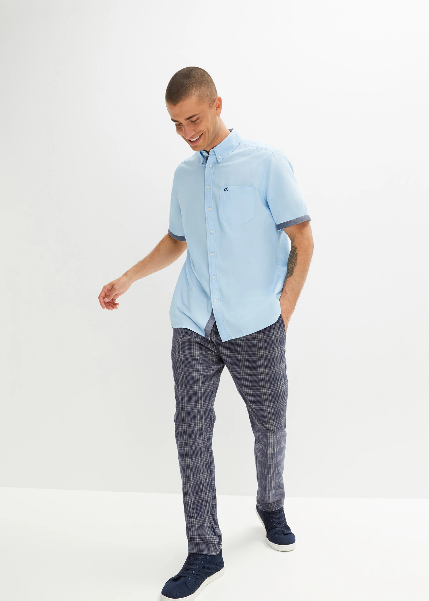 Oxford overhemd met korte mouwen • lichtblauw • bonprix online shop