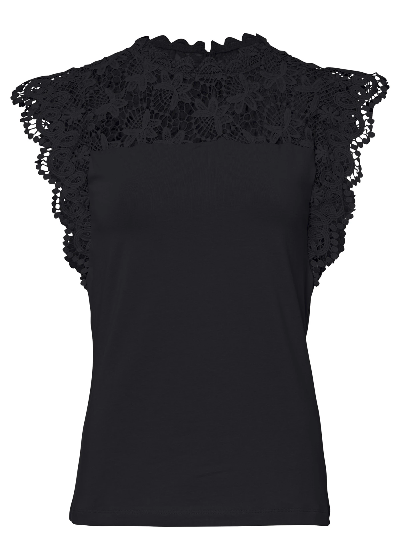 Top à empiècement dentelle • blanc • Boutique bonprix