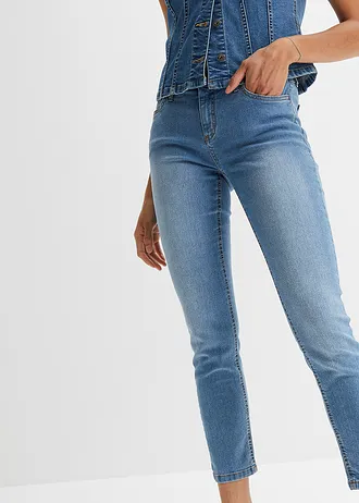 Jean slim taille mi-haute, cropped • bleu clair used • Boutique bonprix