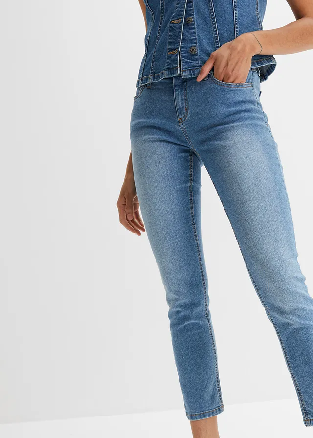 Jean slim taille mi-haute, cropped • bleu clair used • product-page.page-title-suffix