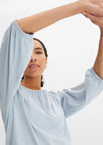 Shirtblouse van biologisch katoen • soft blauw • bonprix online shop