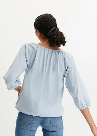 Shirtblouse van biologisch katoen • soft blauw • bonprix online shop