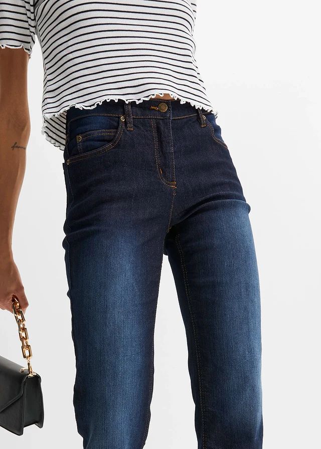 Jean droit taille mi-haute, extensible • bleu foncé used • product-page.page-title-suffix