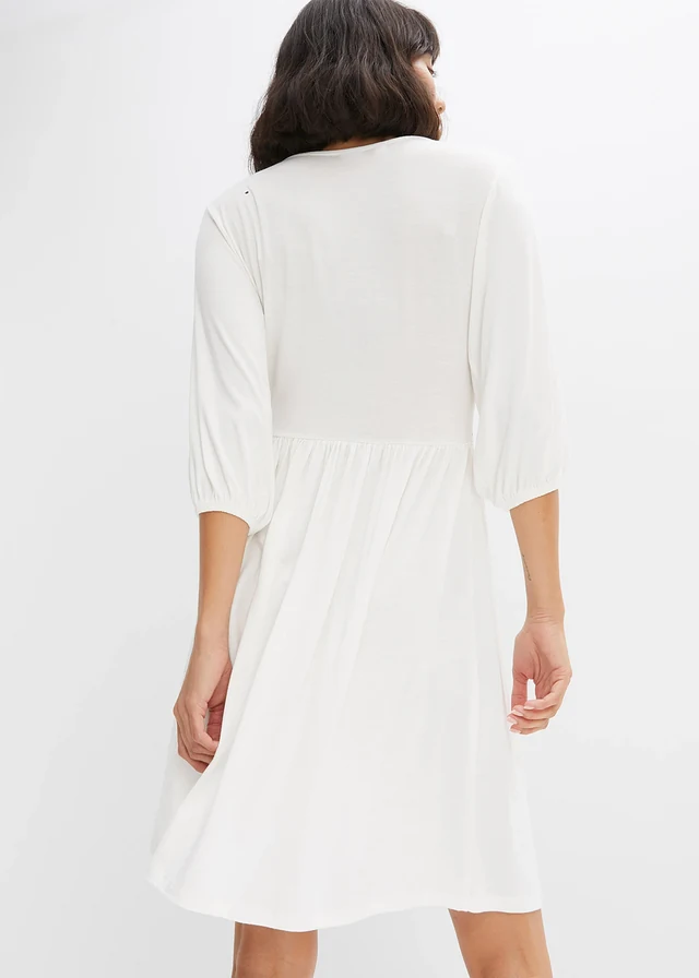 Robe-tunique douce en jersey viscose, Couleur: blanc