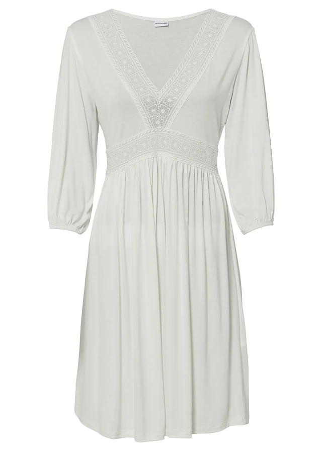 Robe-tunique douce en jersey viscose, Couleur: blanc