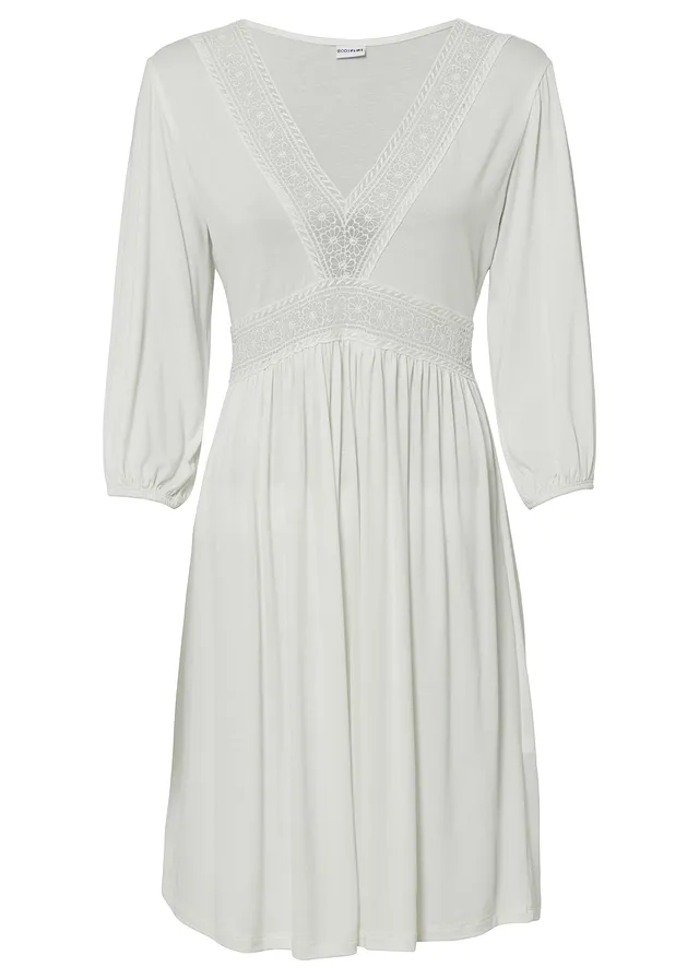 Tuniekjurk met kant van soepele viscose