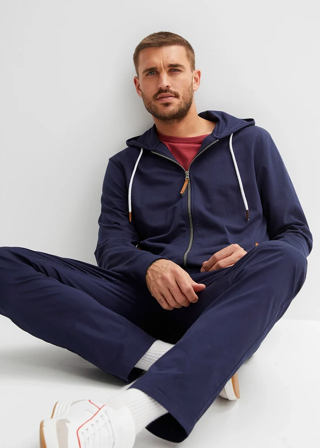 Sweat zippé à capuche et détails enduits • bleu foncé • product-page.page-title-suffix