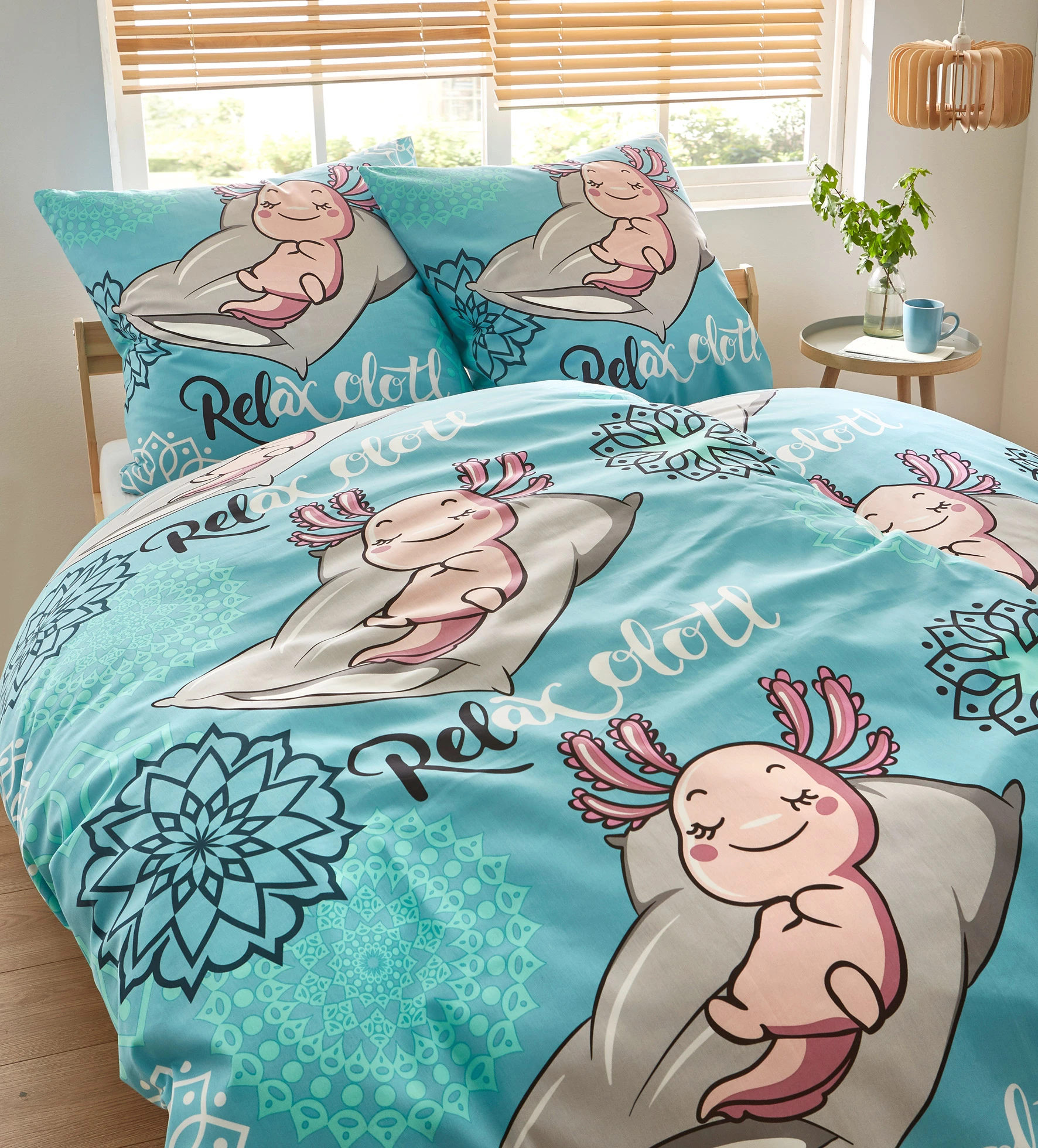 Dekbedovertrek in een katoenmix • turkoois • bonprix online shop