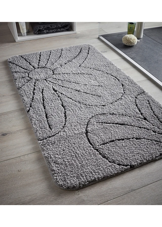 Tapis de salle de bain tufté avec motif en relief • gris • product-page.page-title-suffix