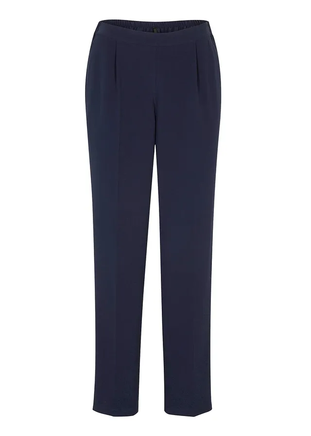 Kalhoty bez zapínání, s puky • tmavě modrá • bonprix obchod