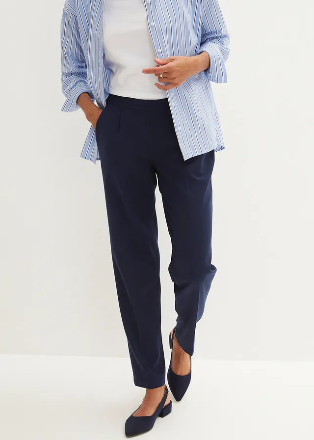 Instapbroek met plooi • donkerblauw • product-page.page-title-suffix