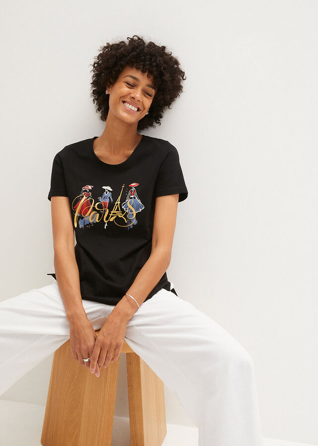 Shirt z nadrukiem z przodu - Bonprix