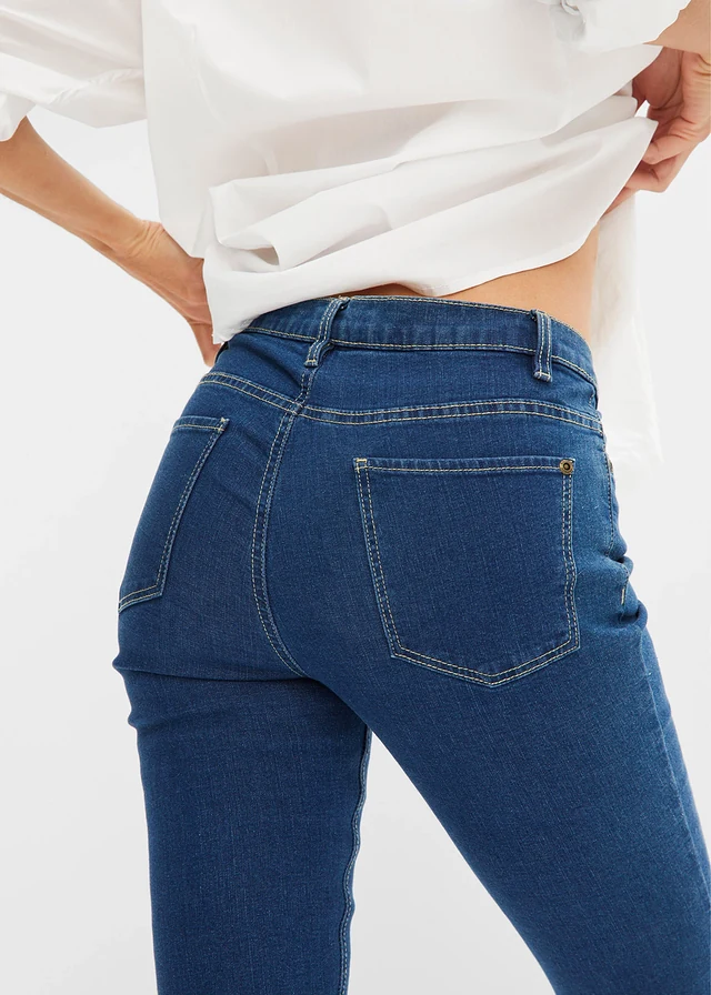 Skinny stretch jeans mid waist • blauw denim • product-page.page-title-suffix