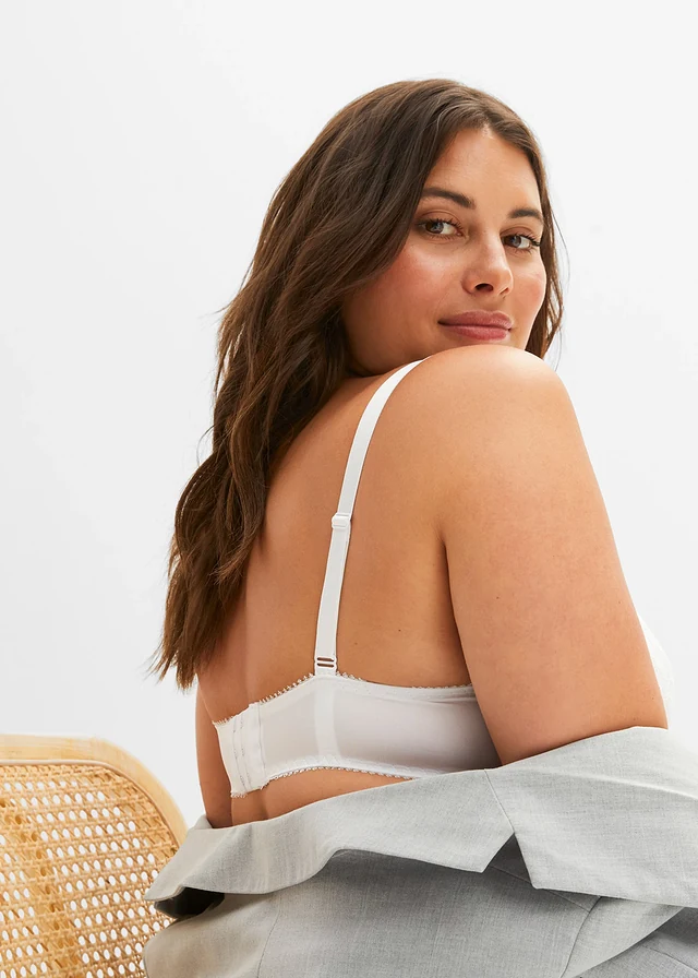 Lot de 3 soutiens-gorge push-up avec dentelle, Couleur: 2x blanc + 1x noir