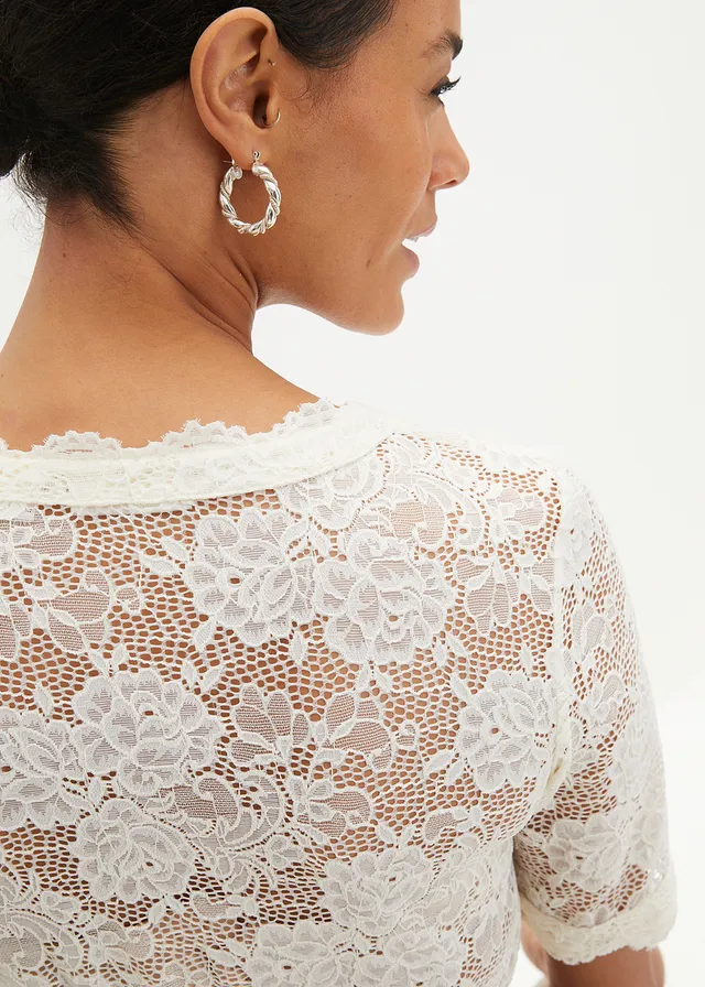 Blouse Dirndl en dentelle avec bouton • blanc cassé • product-page.page-title-suffix