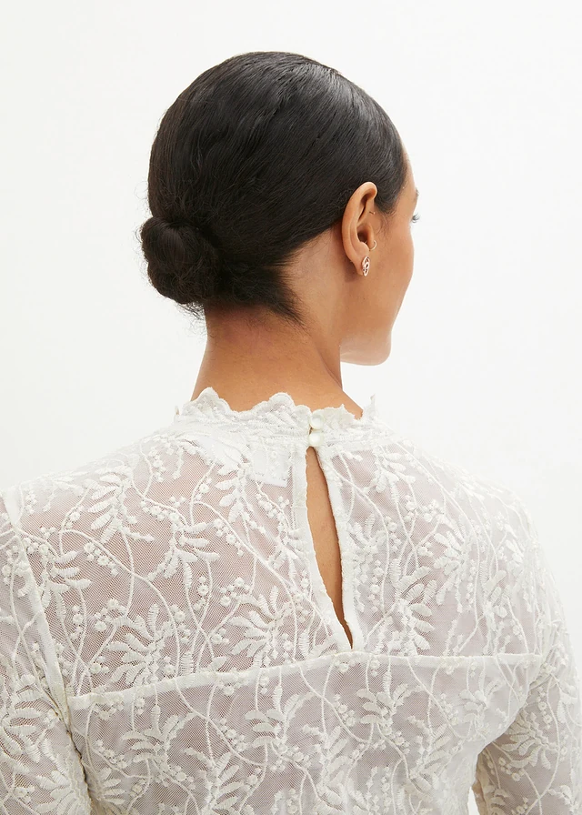 GORGLITTER Lange mouwen dames elegant met kant bovendeel met opstaande kraag kanten top lange mouwen shirt met kant, zwart, S GORGLITTER Lange mouwen dames elegant met kant bovendeel met opstaande kraag kanten top lange mouwen shirt met kant, zwart, S