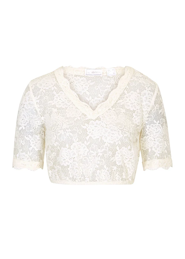 Kanten dirndl blouse met knopen