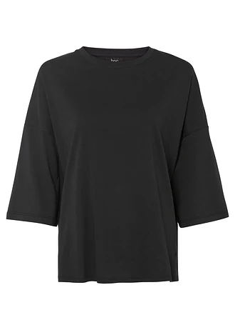 Bavlněné triko Oversized, poloviční rukáv • černá • bonprix obchod