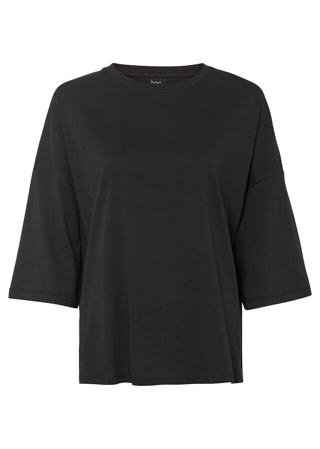 Katoenen oversized shirt, halflange mouw • zwart • bonprix online shop