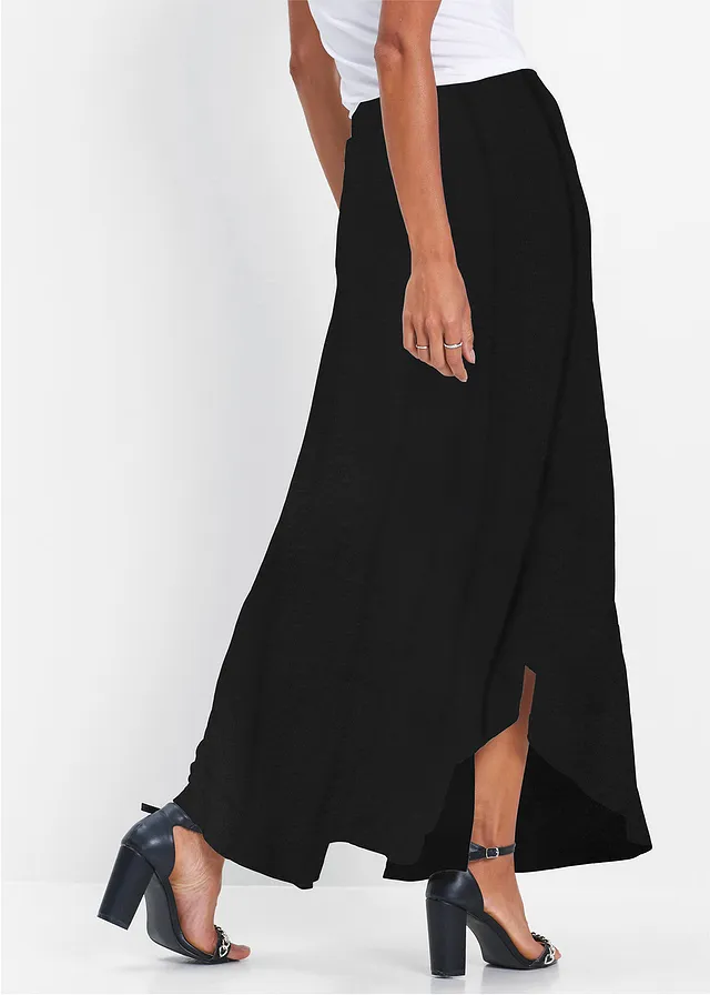 Jersey rok met viscose, Kleur: zwart