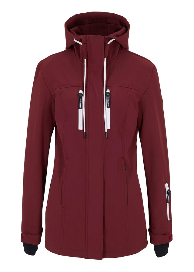 Kurtka softshell, z materiału odpychającego wodę