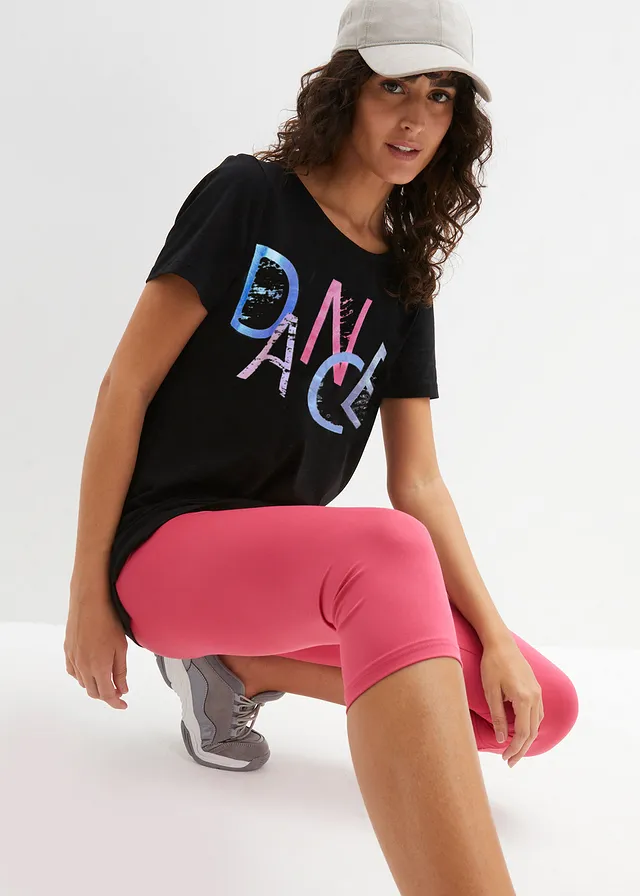 T-shirt à imprimé rétro, Couleur: noir imprimé